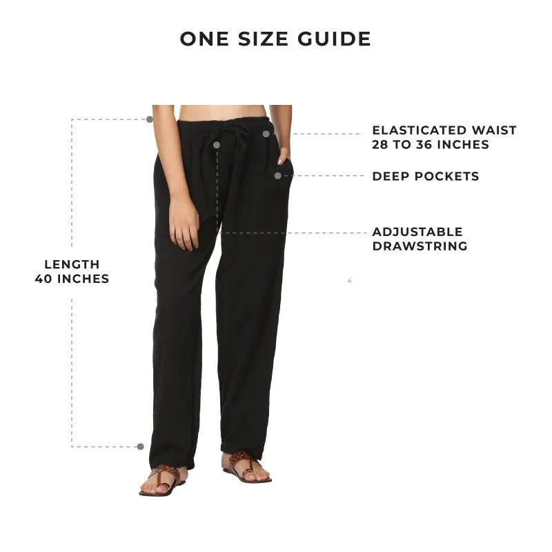 Women's Lounge Pant | Black | Fits Waist Size 28" to 36"