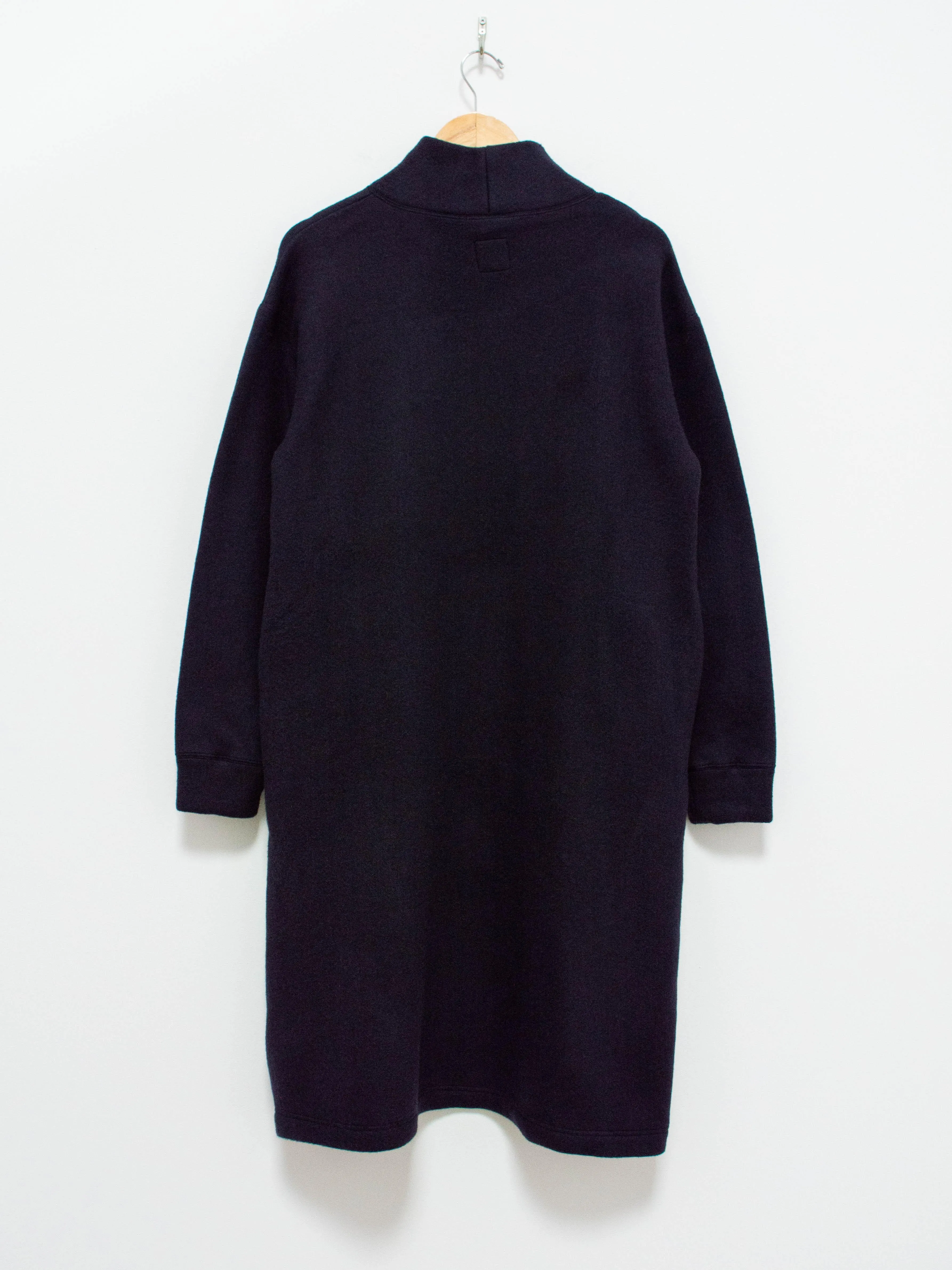 Wool Jersey High Neck Sweatdress - Navy