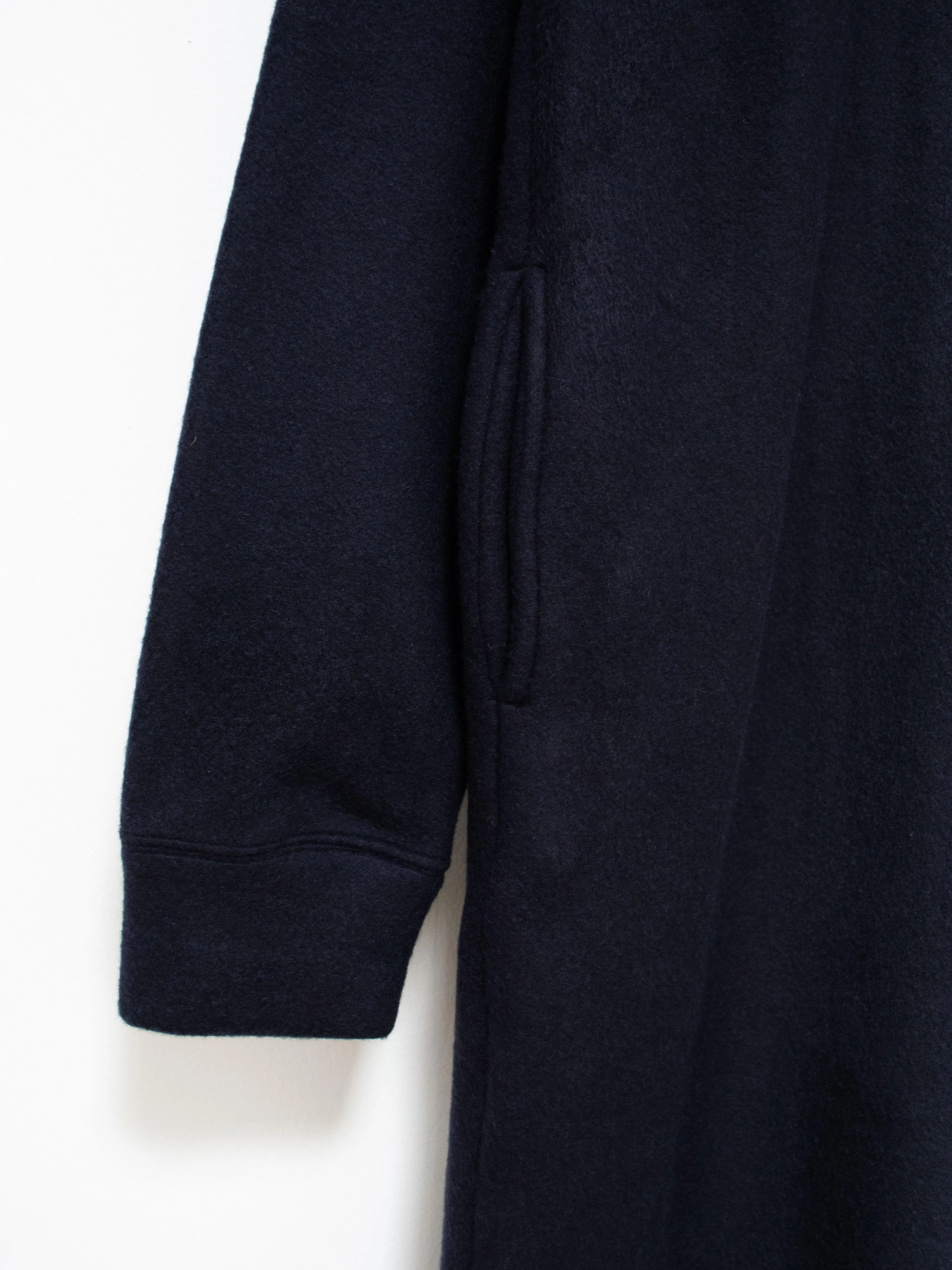 Wool Jersey High Neck Sweatdress - Navy