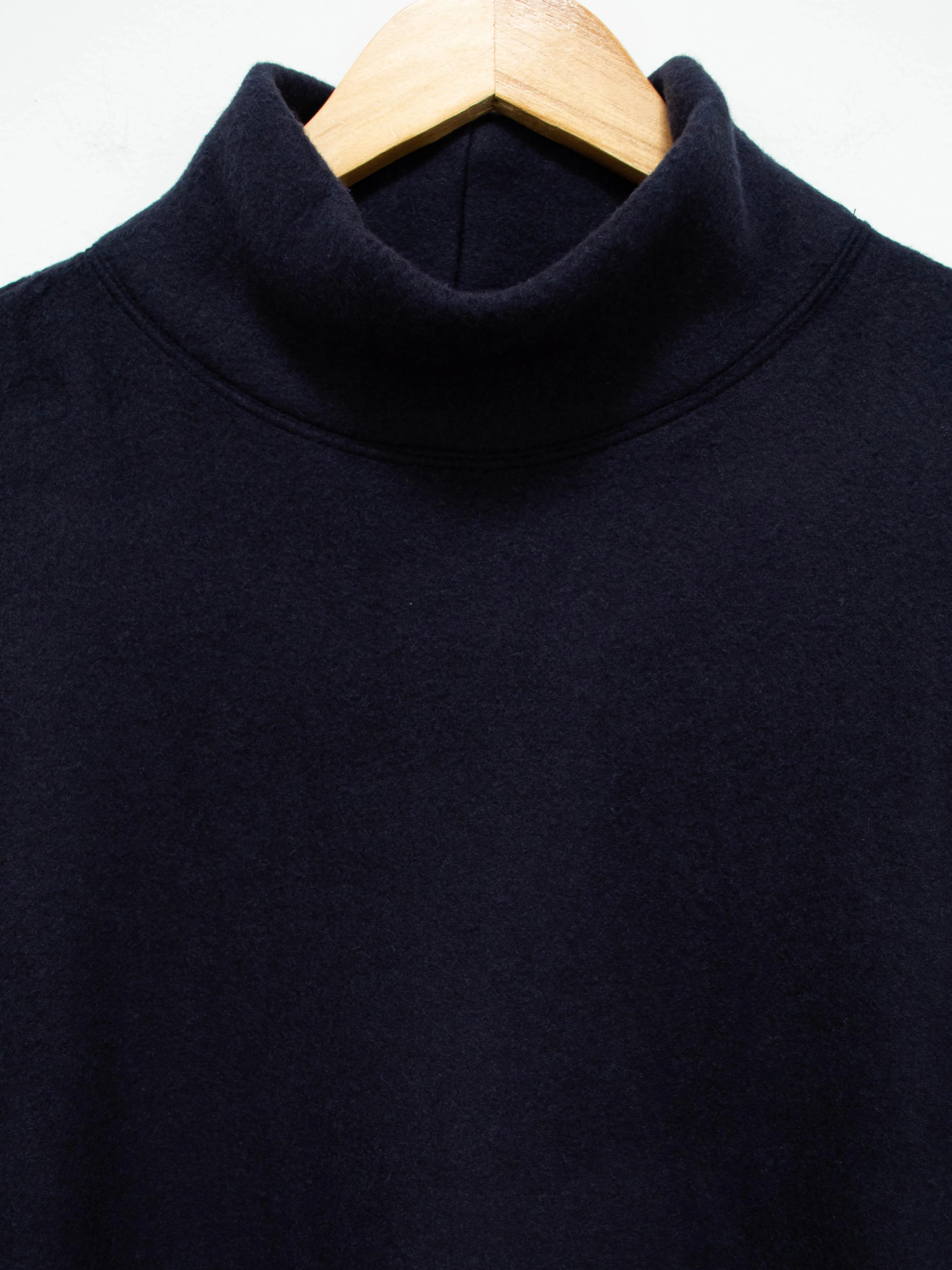 Wool Jersey High Neck Sweatdress - Navy