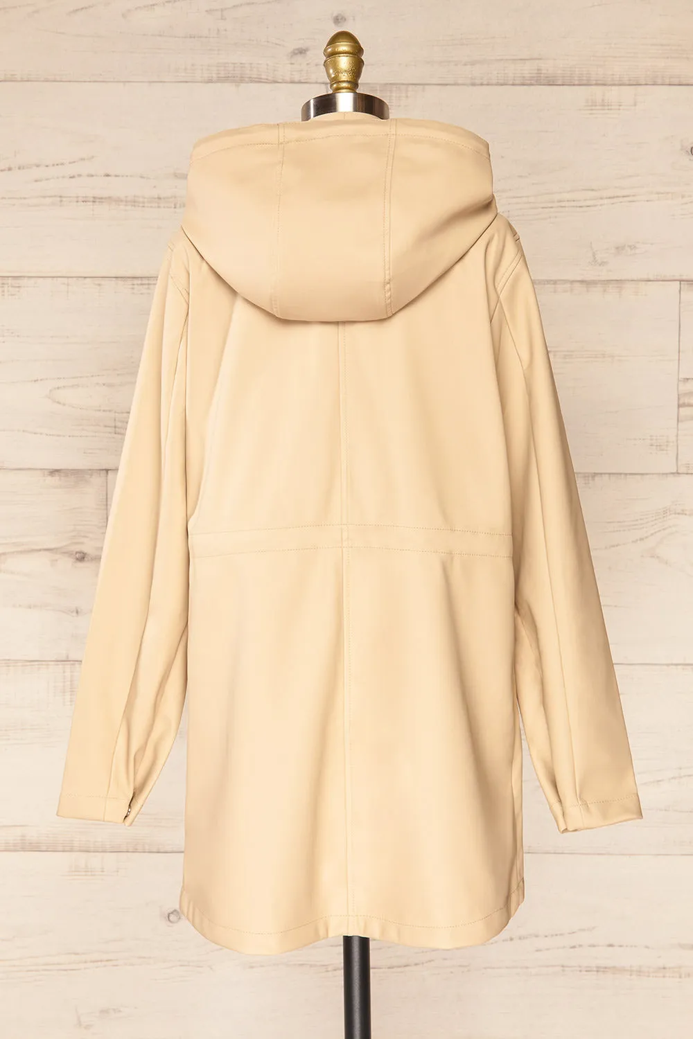 Xito Beige | Hooded Raincoat w/ Drawstring