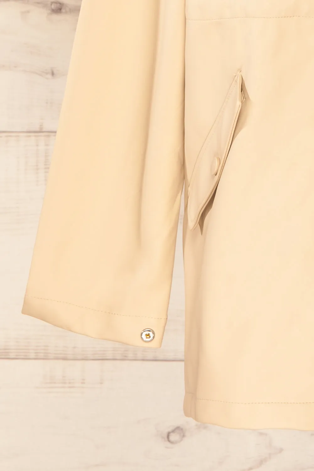 Xito Beige | Hooded Raincoat w/ Drawstring