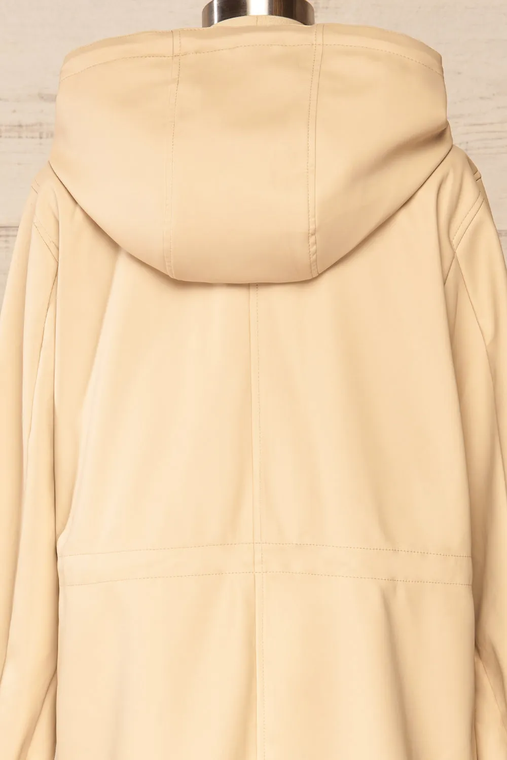 Xito Beige | Hooded Raincoat w/ Drawstring