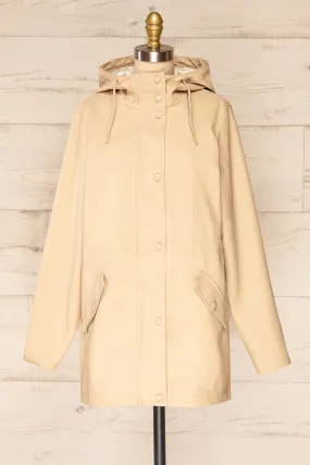 Xito Beige | Hooded Raincoat w/ Drawstring