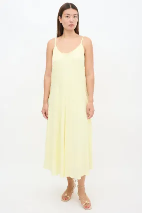 Yellow Layered V-Neck Midi Dress