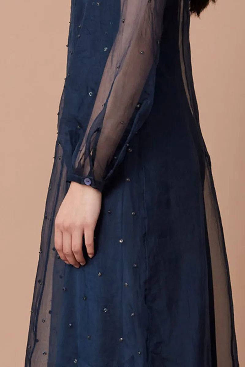 ZORA EMBELLISHED MAXI DRESS - DEEP BLUE