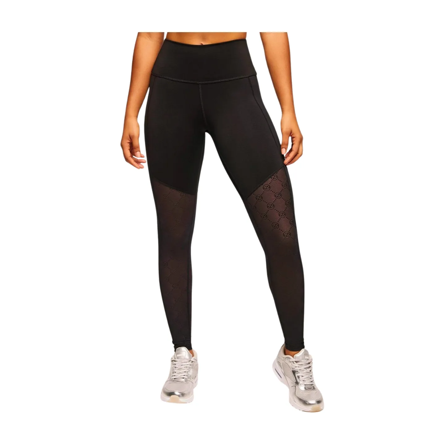 Zumba Runway High Waisted Ankle Leggings With Mesh Inserts