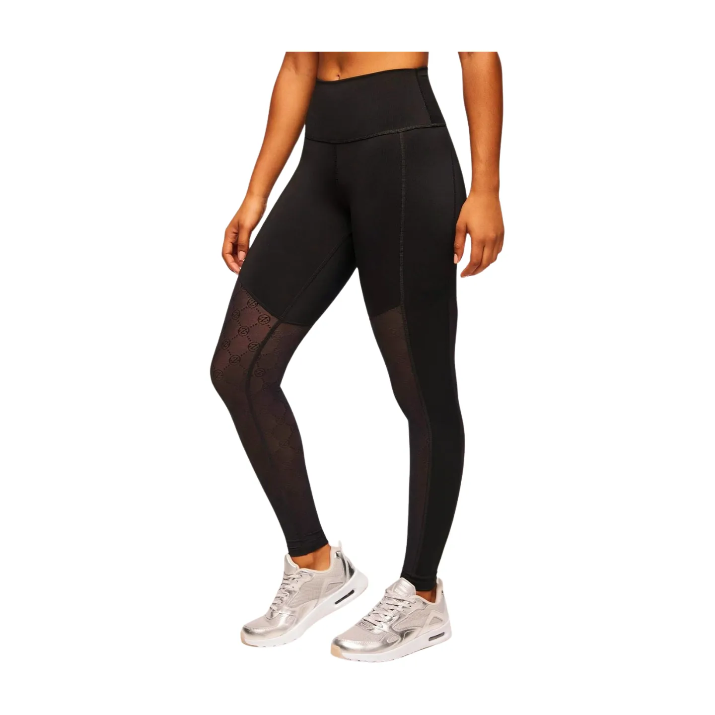 Zumba Runway High Waisted Ankle Leggings With Mesh Inserts