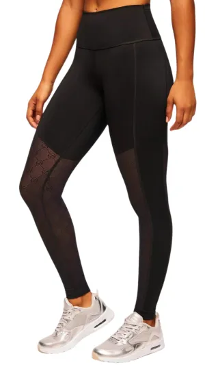 Zumba Runway High Waisted Ankle Leggings With Mesh Inserts